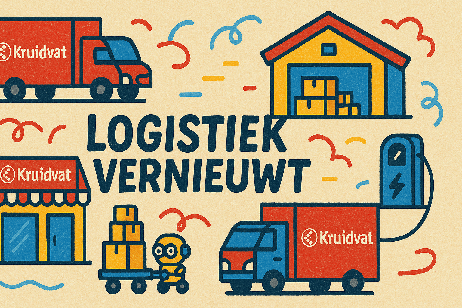 Robot elektrische vrachtwagen winkelbevoorrading